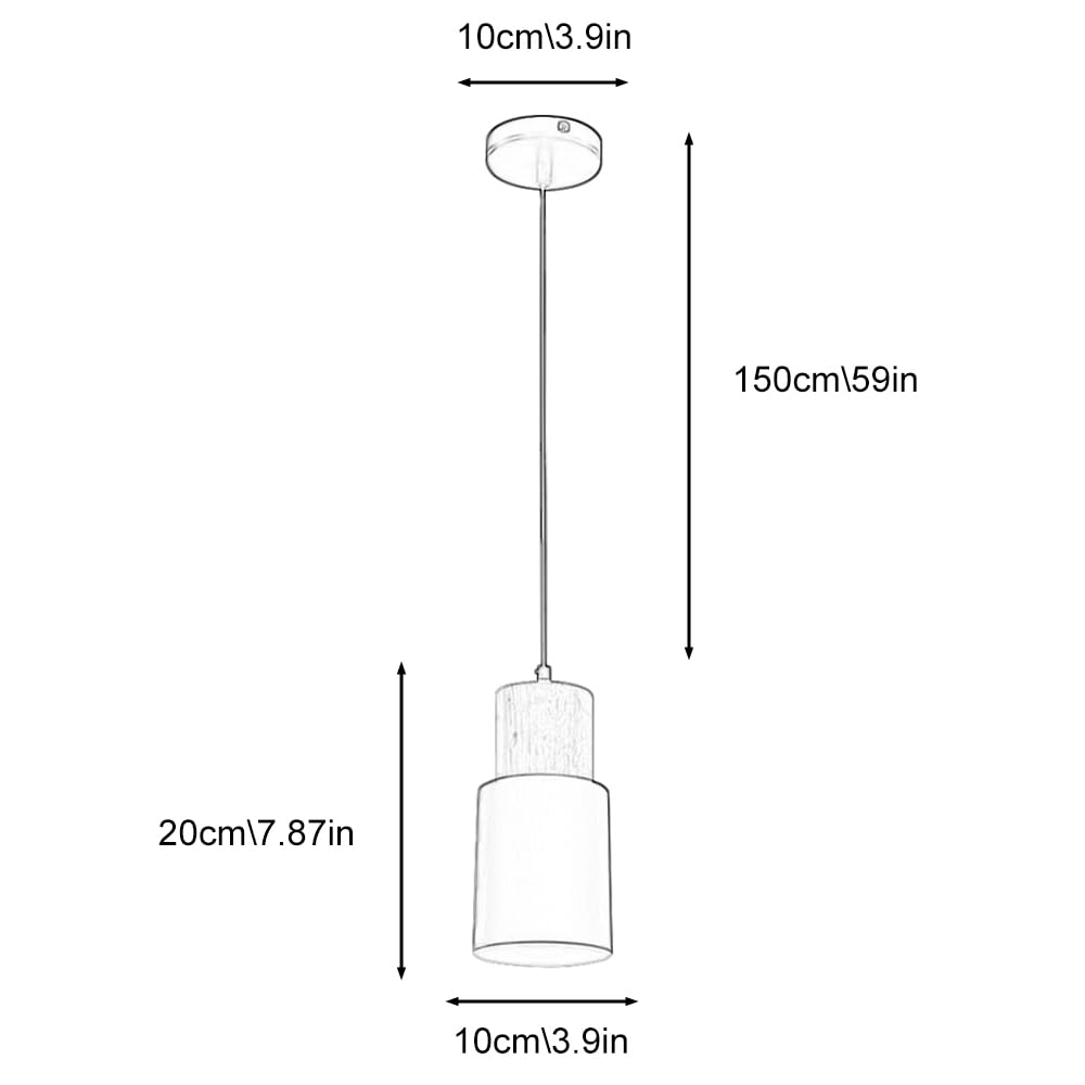 Lampy sufitowe do sypialni Nordic Fixture Kolorowe oświetlenie Drewniane lampki nocne wiszące do kuchni wyspa sypialnia jadalnia (7,87 cala)