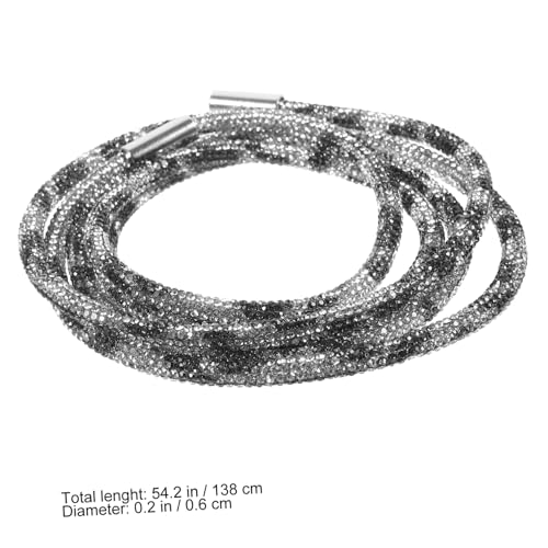 Rhinestone Waist Strap Glitter Drawstring Belt Long Leopard Print Design Comfortable Fit for Dresses Pants Skirts Durable Sparkling Rhinestone Laces for Fashion2