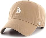 47 Los Angeles Dodgers Hat Mens Womens Clean Up Adjustable Cap, Khaki