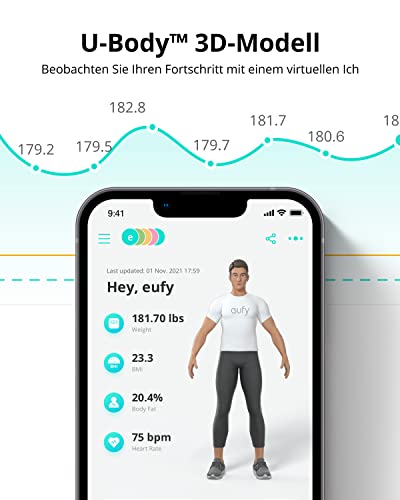 ANKER eufy Smart Scale P2 Pro, smarte Körperfettwaage, Schwarz – Ansicht 4