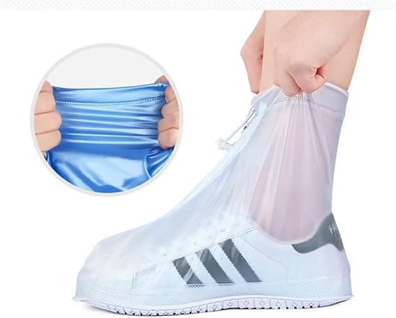 Kerio Rain Shoes Cover, Cycling Shoes Protectors with Waterproof Zipper and Drawstring, Reusable Rain Snow Boots Overshoes for Women and Men