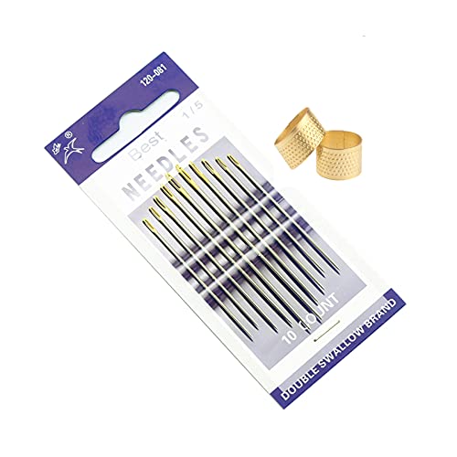 Aiskay 30 Count Home Sewing Needle Cross-stitch Embroidery Needle Large stitch Quilt Needle Threading Blind Needle with Stitch Ring Ringe