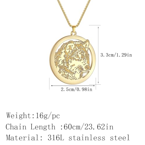 Collier loup acier ne se décolore pas pour peau sensible - 2