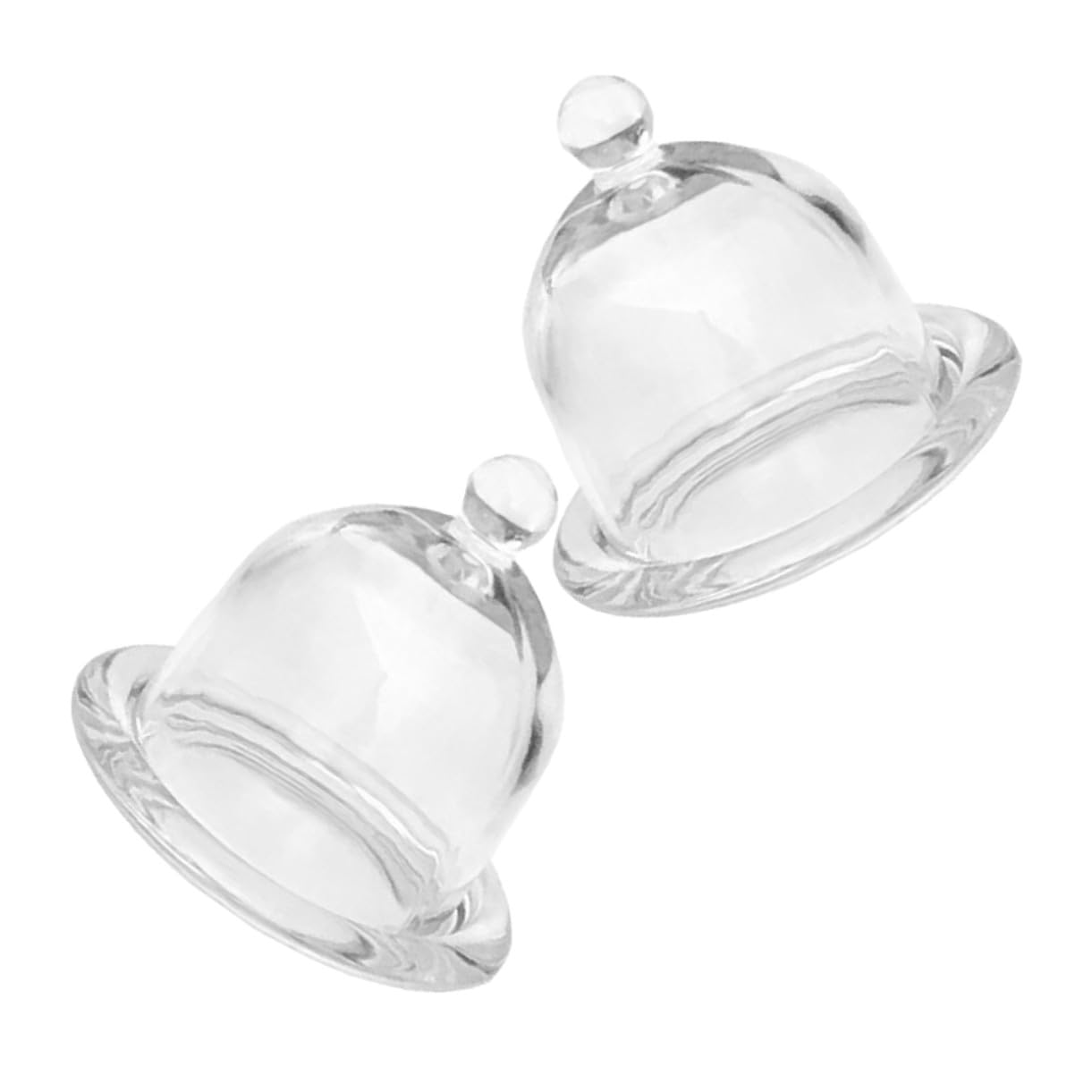 VICASKY Présentoir à Gâteaux en Verre avec Cloche Dôme, Lot de 2