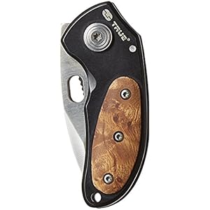 True Utility TU576 Jacknife, Tough Pocket Knife, Sandblasted Stainless Steel Blade, Mahogany Handle, Aluminium Frame…