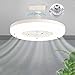 Ventilatori da soffitto Moderni con luci, Ventilatore da soffitto con luci per Cucina Interna Bagno Camera da Letto, Ventilatore da soffitto a LED Semi-Incasso a Basso Profilo
