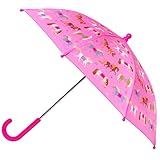 Wildkin Kids Umbrella – Rainproof Canopy, Curved Handle, Easy Hanging Design - Horses