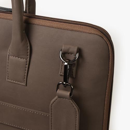 Image of Bellblock Sleek Messenger Laptop Bags For Men /Women Office Use | Travel Friendly With Luggage Strap | Office Bag For Man /Woman | Cotton Canvas | Olive Green (Upto 14 Inch)