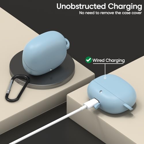 Image of Sounce Soft Silicone Protective Case Cover, Boat Airdopes Plus 311 (2025 Launch) Shockproof, Scratch-Resistant, Dustproof Earbuds Case with Keychain Clip, Easy Portability, (Blue)