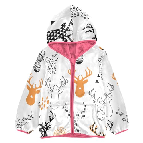 OTVEE Fashion Deer Head Kids Hoodie Jacket Fall Spring Full Zip Warm Outwear Coat