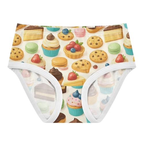 Joisal Cute Colorful Cartoon Desserts Girl Panties Cute Girls Underwear Toddler Cotton Aesthetic Briefs Girls Undies 2t