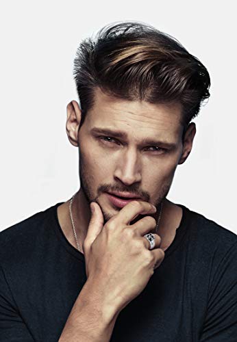 kuzzoi Solid 925 Sterling Silver Men's Silver Ring, Skull Rings for Men, Black Oxidized, 06016629194