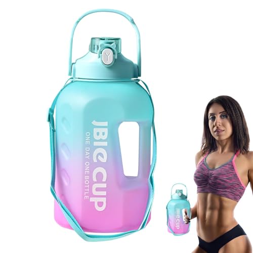 3L Motivational Water Bottle - Reusable Leakproof Jug | Straw Handle Container, Large Cup For Fitness, Gym, Outdoor Activities, Office, Sports, Men Women, Hydration Tracker, Daily Drinking Bottle
