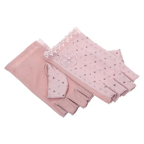 LIFKOME 1Pair Women Sun Protection Fingerless Gloves Lightweight UV Hand Protection for Nails Comfortable Half Finger Design for Outdoor Activities and Sports