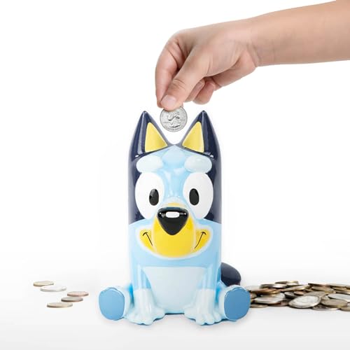 Image of Jay Franco Bluey Ceramic Piggy Bank - Kids Room Décor & Coin Bank - Children's Learning Resource