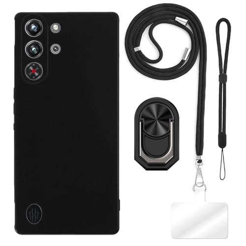 ESACMOT [4 in 1] P[X ZTE Nubia Red Magic 10S Pro 5G Ƃ̌݊AXgbvAXgohAOtAϏՌیJo[spZbg (ubNZbg)