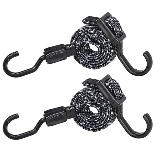 Verstellbar Spanngummi mit Haken, FOKUNCY 2er 100cm Gummispanngurt Expander mit Metallhaken,Extra Stark Gummispanner Gummibänder für Sonnensegel, Fahrrad, Auto