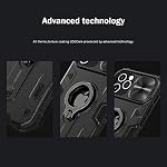 4157TgsNQmL. SS150 CloudValley-Compatible-with-iPhone-12-Pro-Max-Case-with-Camera-Cover-Kickstand-Slide-Lens-Cover-Built-in-360-Rotate-Ring-Stand-Black-Armor-Style-Impact-Resistant-Shockproof-Full-Protect