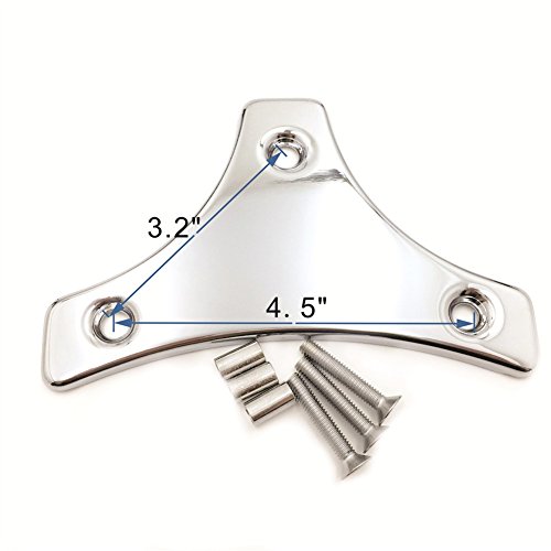 Xkh- Motorcycle Cushion Backrest Pad Mount Kit W/Plate Compatible With '97-'17 Harley Touring Road King Chrome [B01M34Omkj] #TOP4