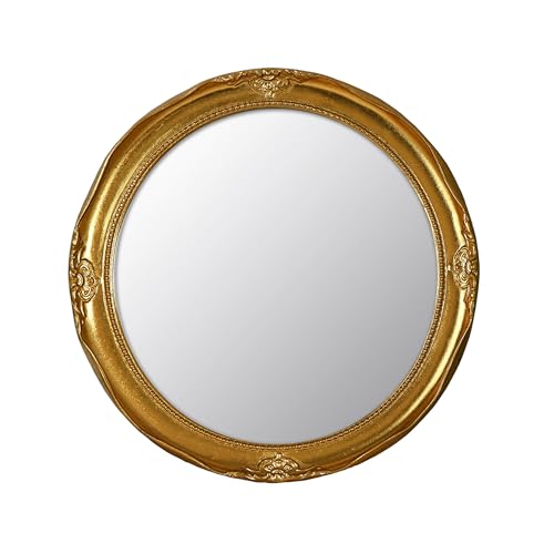 Funerom Vintage Decorative Wall Mirror Hanging Mirror Round (Gold, 12.2