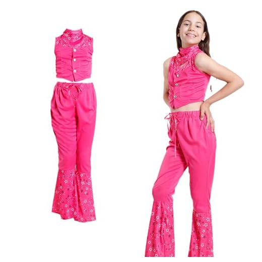 Carnavalife Disfraz barbie niña nina, Barbie cowgirl costume, Margot Muñeca cosplay film doll, disfraz rosa, vestido de barbie halloween Carnaval (Cowgirl, 13-15)