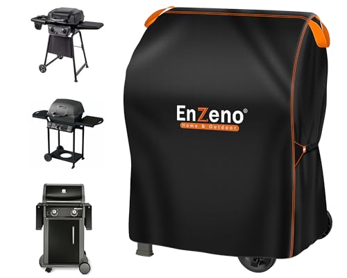 Enzeno Grillabdeckung wetterfest, 90x70x110cm Gasgrill Grillabdeckung Grill schutzhülle Staubdicht Grill Abdeckplane für Weber, Brinkmann, Char Broil - Schwarz Enzeno Grillabdeckung wetterfest, 90x70x110cm Gasgrill Grillabdeckung Grill schutzhülle Staubdicht Grill Abdeckplane für Weber, Brinkmann, Char Broil - Schwarz