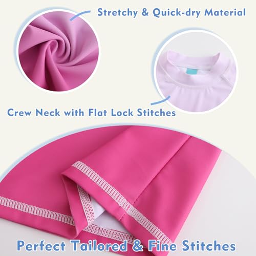 Girls Long Sleeve Swim Shirt Rash Guard Swimsuits for Girls UPF 50+ Sun Protection Bathing Suit Hawaiian Swimwear 3-16 Years3