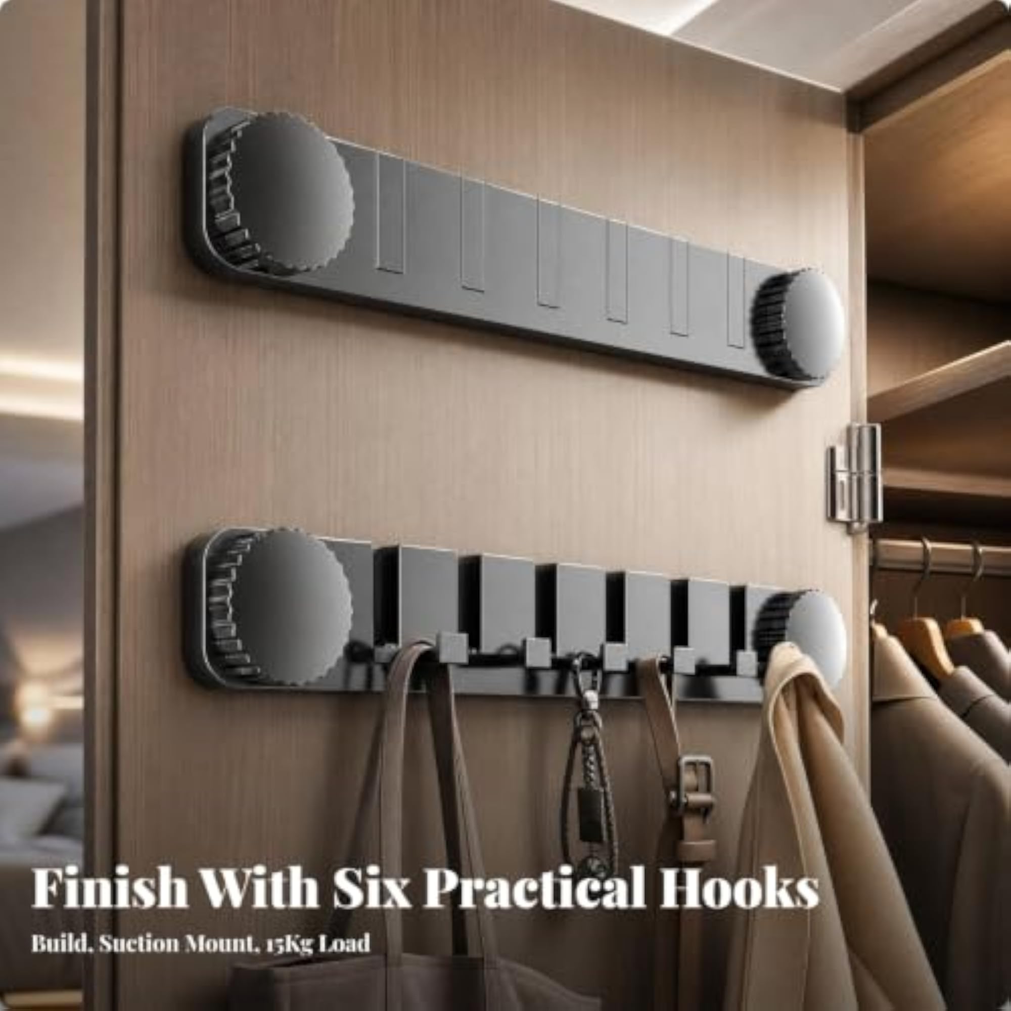 2-Piece Space-Saving Suction-Mounted Door-Back Storage Rack
