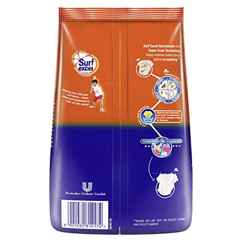 Image of Surf Excel Matic Front Load Liquid Detergent 2 L Refill & Quick Wash Detergent Powder 1 Kg, Washing Powder With Lemon & Bleach To Remove Tough Stains On Clothes - Bucket & Machine Wash