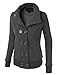 RubyK Womens Classic Double Breasted Pea Coat Jacket with Hood RBKWJC943_CHARCOAL Large