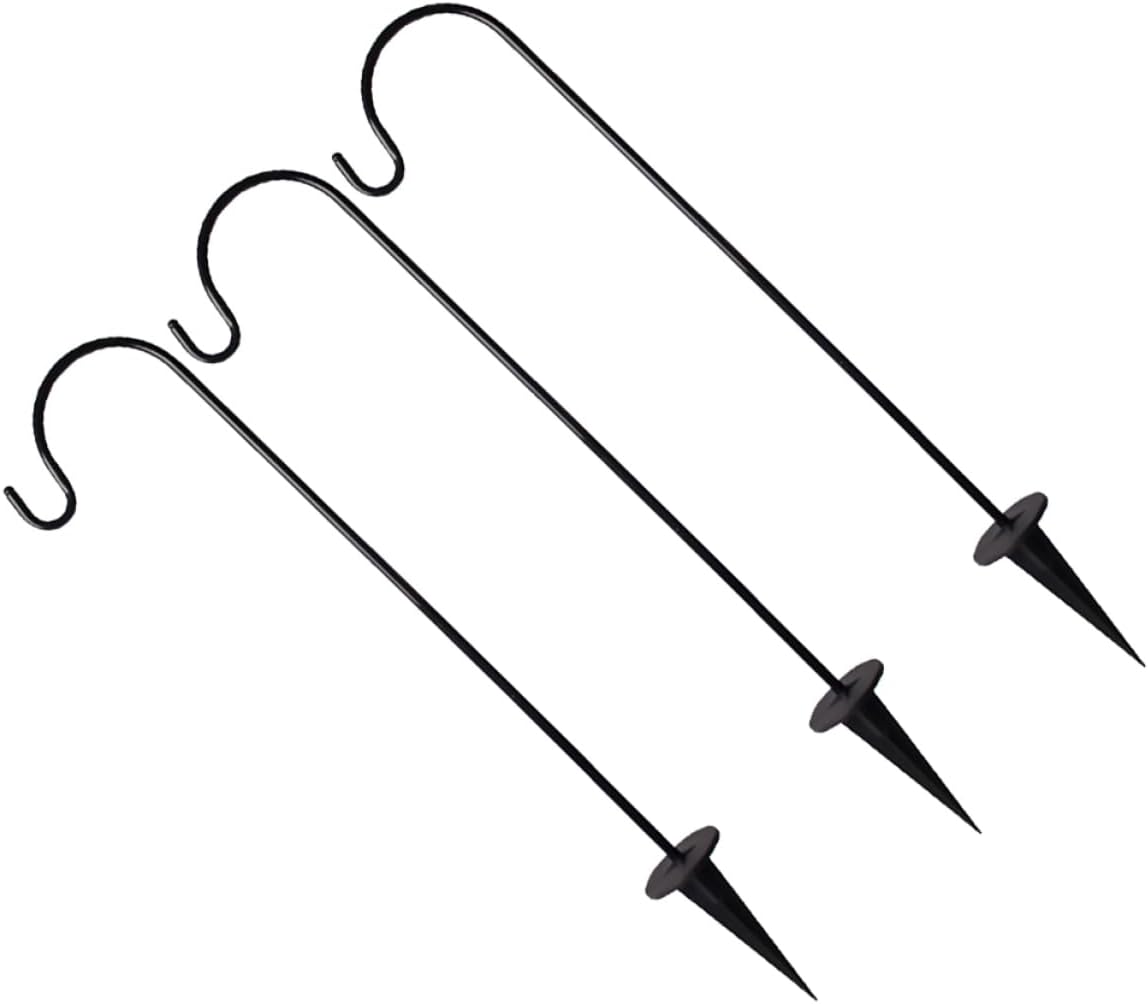 6pcs Ground Inserted Hooks for Outdoor Use Metal Hanging Hooks for Gardens Multi-Functional Flagpole Support Design for Festivals and Decorations