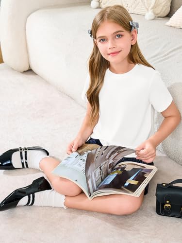 Image of Haloumoning Girls Short Sleeve T Shirts 5-14 Years