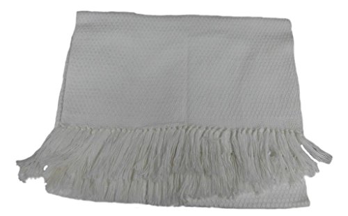Bufanda de lana de alpaca blanca unisex de 160 x 60 cm W60/L160 para invierno