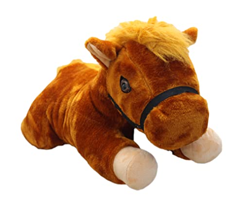 Image of Tickles Soft Stuffed Plush Horse Animal Toy for Kids Room (Color: Brown Size: 60)