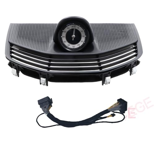 Sport Chrono Stopwatch Mounted Dashboard for Porsche Taycan 2020-2021, Interior Dashboard Center Clock Compass Time Electronic Meter Clock (Black Panel& White Stopwatch)