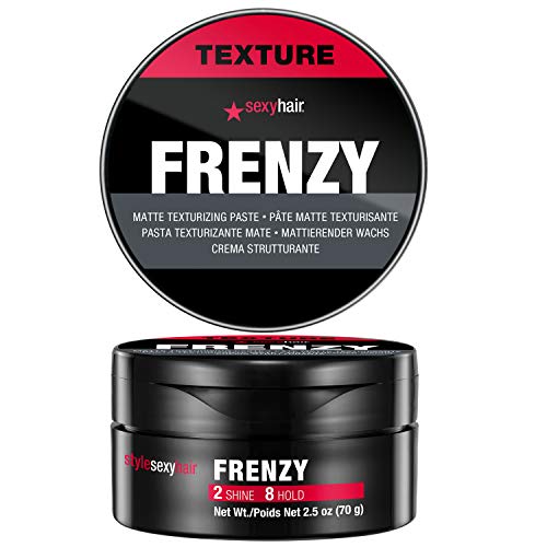 SexyHair Style Frenzy Matte Texturizing Paste, 2.5 Oz | Fullness, Texture and Definition | Helps Create Bulk | Semi-Matte