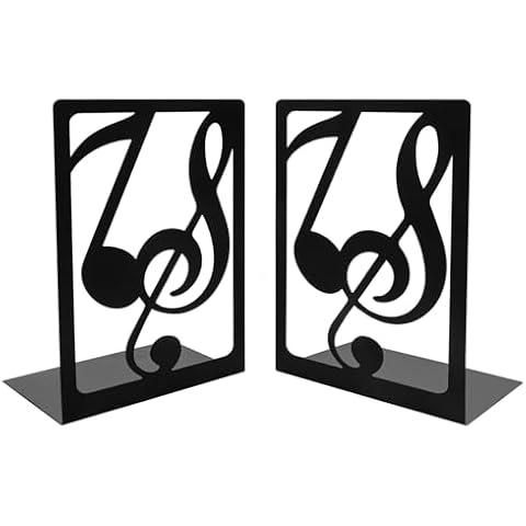Black Music Note Metal Bookends by Boerni Cover