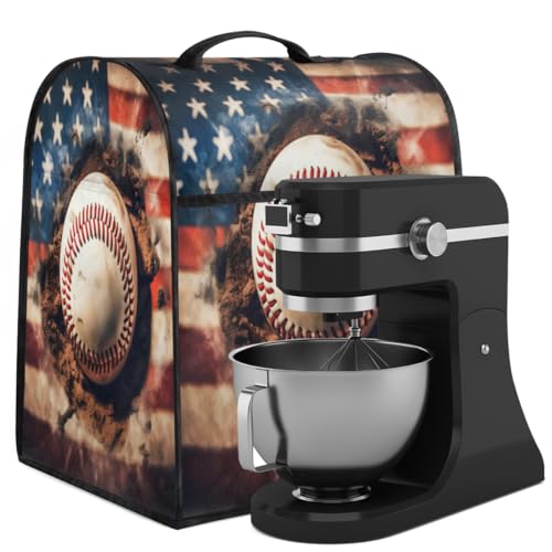 Coffee Maker Cover American Flag Baseball Pattern Kitchen Appliance Covers Small Appliance Covers Blender Cover Juicer Cover Dust Covers for Kitchen Appliances with Top Handle and Pockets,C856