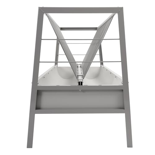 Gelacie Pasture Hay Feeder 2 in 1 55 Gallon Livestock Feed Trough with 22 Gallon Feed Pan Hay Grain Livestock Feeder for Sheep, Calf, Cow and Horse