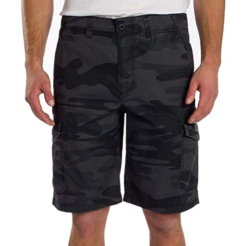 UNIONBAY Montego Cargo Shorts for Men Assorted Colors and Sizes - Comfort Stretch (Black Camo, 40)