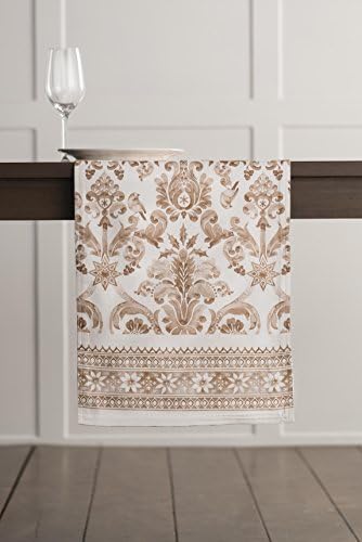 Maison d' Hermine Allure 100% Cotton Table Runner Farmhouse Tabletop Cover for Home Kitchen Dining Décor Parties Family Dinners Wedding Thanksgiving/Christmas (37cm x 180cm)