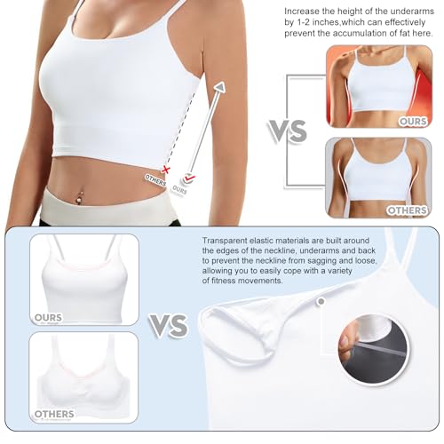 Image of ECOPARTY Wirefree Padded Yoga Sports Bra for Women - Moisture Wicking Quick Dry Workout Crop Tank Camisole