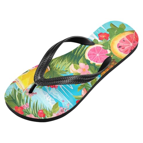 Pineapple Summer Flower Men's & Women's Classical Beach Rubber Sandal Flip Flop Comfortable Slipper 214B3025