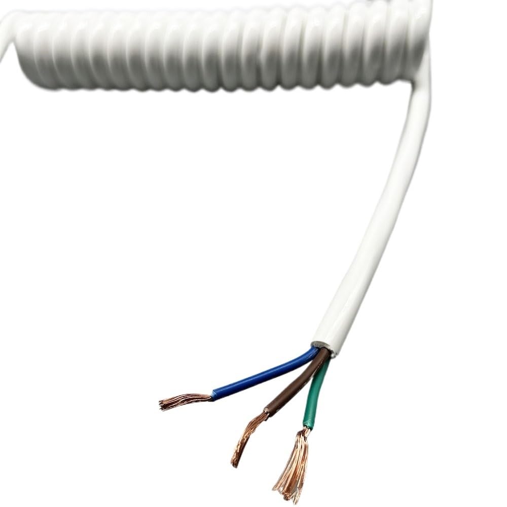 Cable para auricular de teléfono fijo Estiramiento telescópico del alambre espiral cable resorte de la base 2.5mm2 13AWG 3 1-15 metros(Stretch 4 meters)