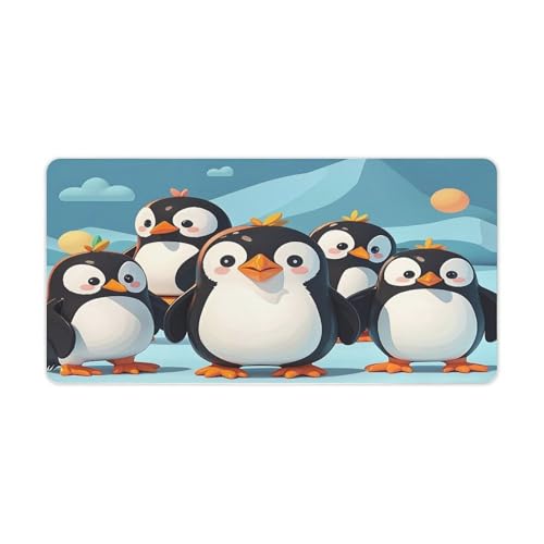 Cute Penguins Desk Pad grande 30x60 cm impermeable miniatura 1