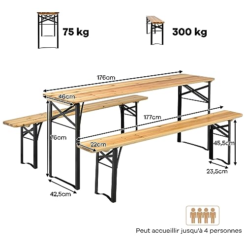 Table de pique-nique pliable gain de place pour terrasse - 5