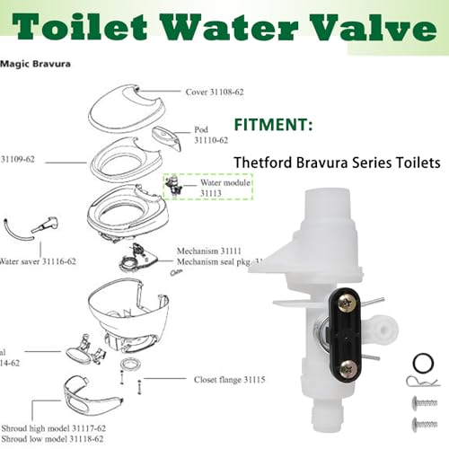 Image of 31113 Upgraded Toilet Water Module Service Kit Compatible with Thetford Bravura Series Toilet