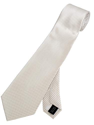 [TAVARAT] [タバラット] ネクタイ フォーマル シルク 100% 日本製 西陣織 (シルバー-スクエアドット)