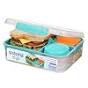 Sistema Bento Box Lunch | Bento School Lunch Box with Compartments | 1.65 L | Food Storage Container in Minty Teal | 1 Count