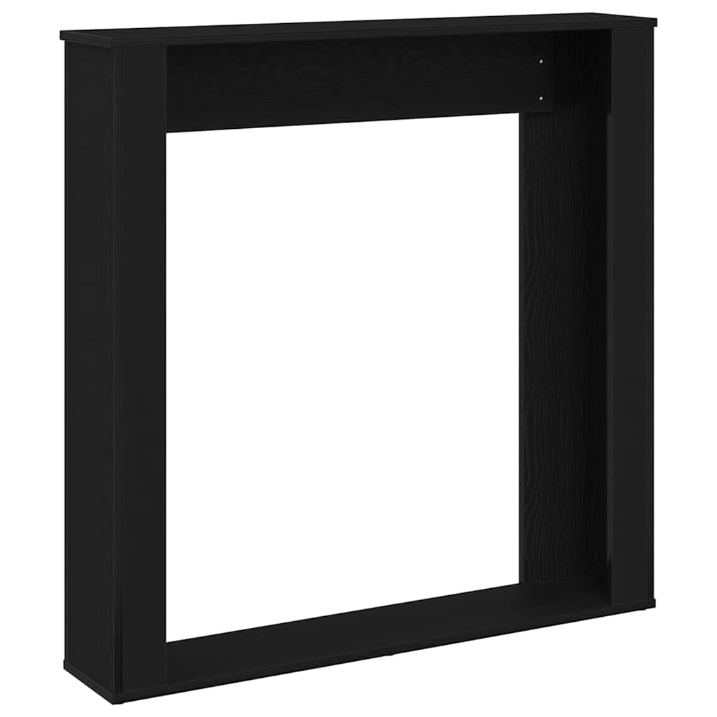 Kaminumrandung Schwarz Eichen-Optik Holzwerkstoff 100x20x100 cm Kaminsims Kaminzubehör Ofenzubehör für Wohnzimmer Haus Sicherheit und Dekoration